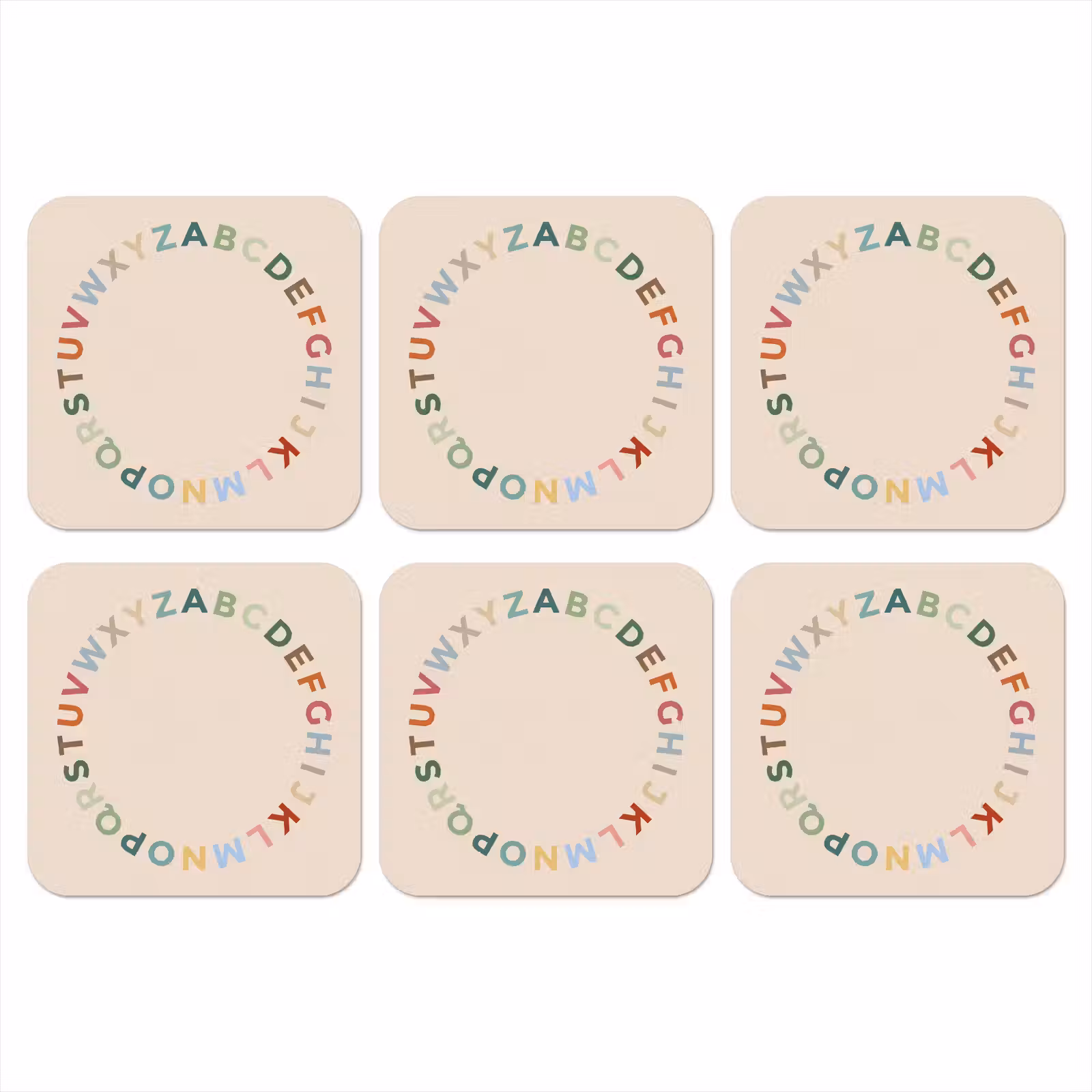 Coaster - Alphabet - Circle - Educational - Playful - Colorful — 1