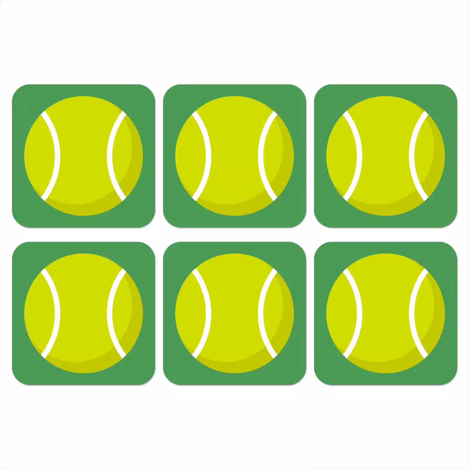 Coaster - Ball - Yellow - Sports - Green - Illustration — 1