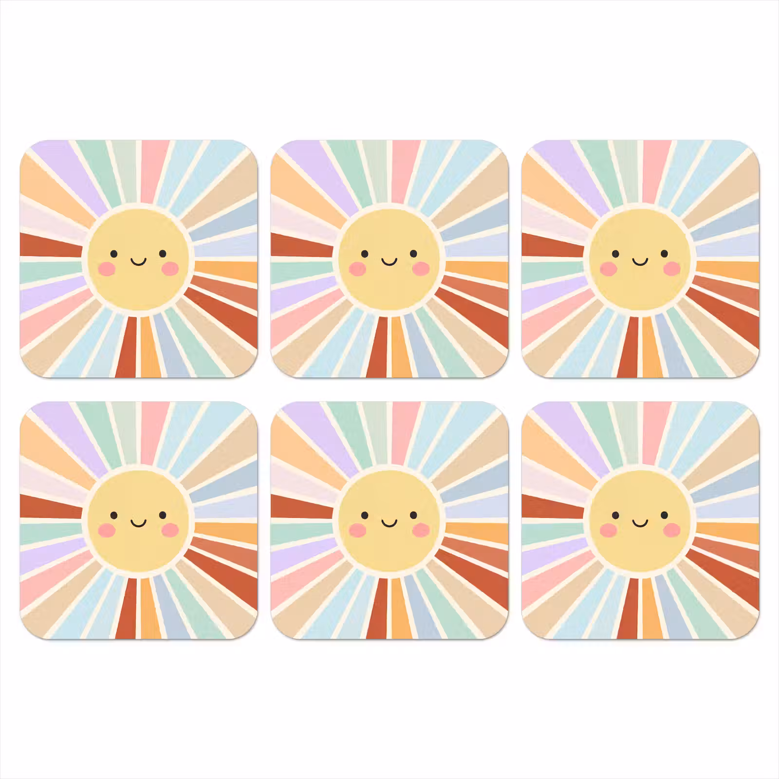 Coaster - Sun - Rays - Cheerful - Colorful - Abstract — 1