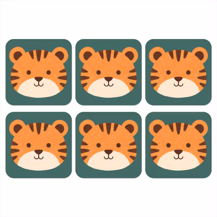 Coaster - Animals - Head - Orange - Illustration - Modern — 1