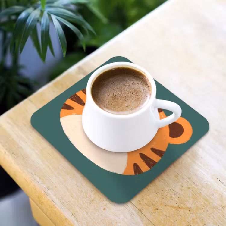 Coaster - Animals - Head - Orange - Illustration - Modern — 3