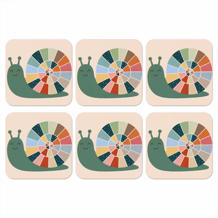 Coaster - Animals - Snail - Colorful - Illustration — 1