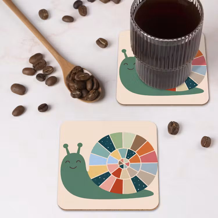 Coaster - Animals - Snail - Colorful - Illustration — 4