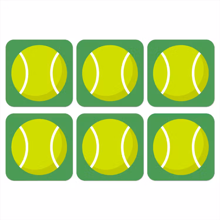 Coaster - Ball - Yellow - Sports - Green - Illustration — 1