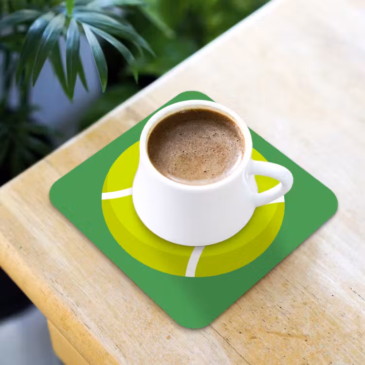 Coaster - Ball - Yellow - Sports - Green - Illustration — 3