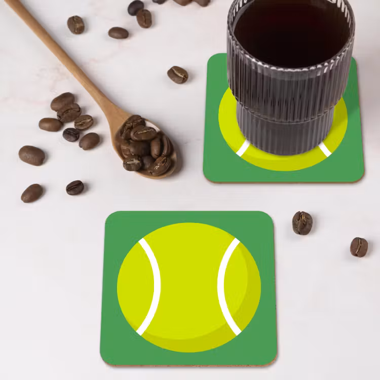 Coaster - Ball - Yellow - Sports - Green - Illustration — 4