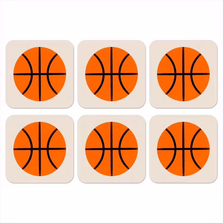 Coaster - Basketball - Ball - Sports - Illustration - Orange — 1