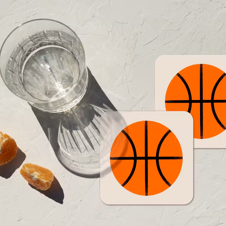 Coaster - Basketball - Ball - Sports - Illustration - Orange — 2