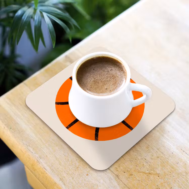 Coaster - Basketball - Ball - Sports - Illustration - Orange — 3