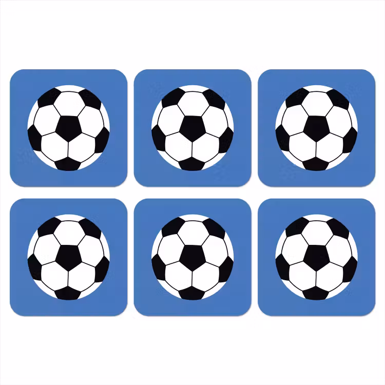 Coaster - Soccer - Black and White - Sports - Illustration - Blue — 1