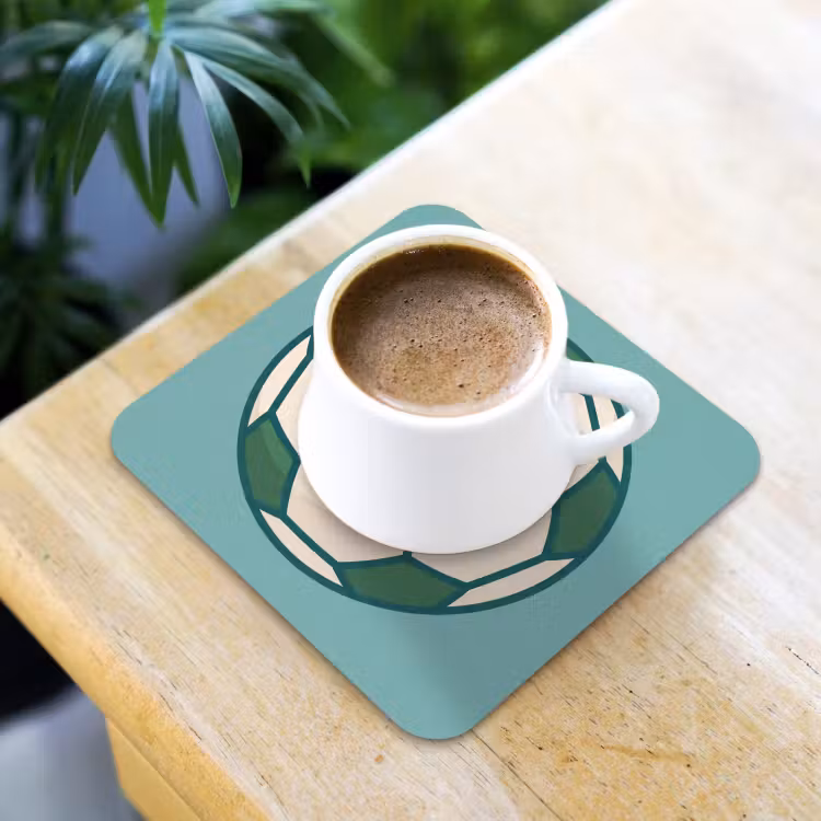Coaster - Soccer - Geometric - Sports - Illustration - Blue-green — 3