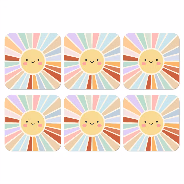 Coaster - Sun - Rays - Cheerful - Colorful - Abstract — 1