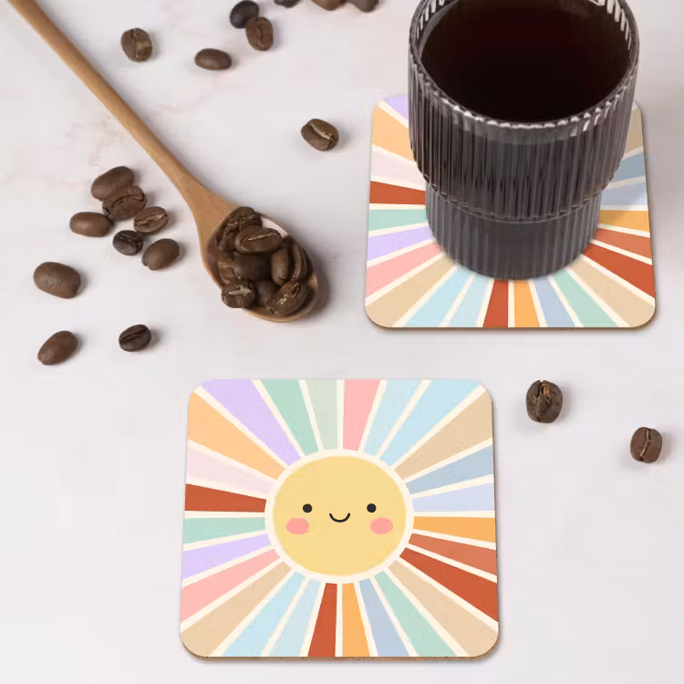 Coaster - Sun - Rays - Cheerful - Colorful - Abstract — 4
