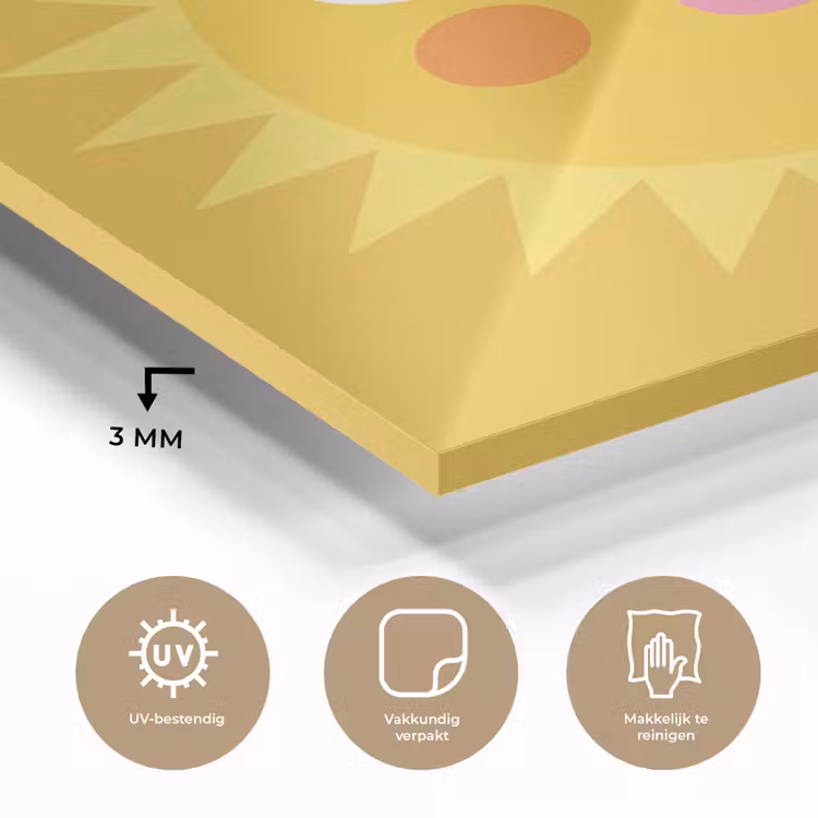 Glass Print - Sun - Face - Summer - Illustration - Yellow — 3