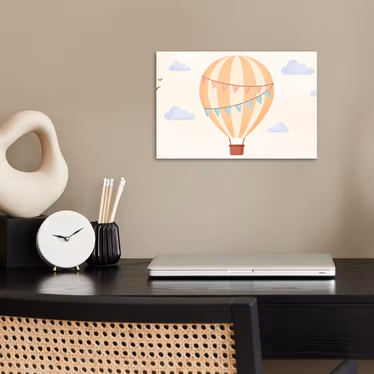 Poster - Hot Air Balloon - Clouds - Illustration - Soft - Children's Room — 2