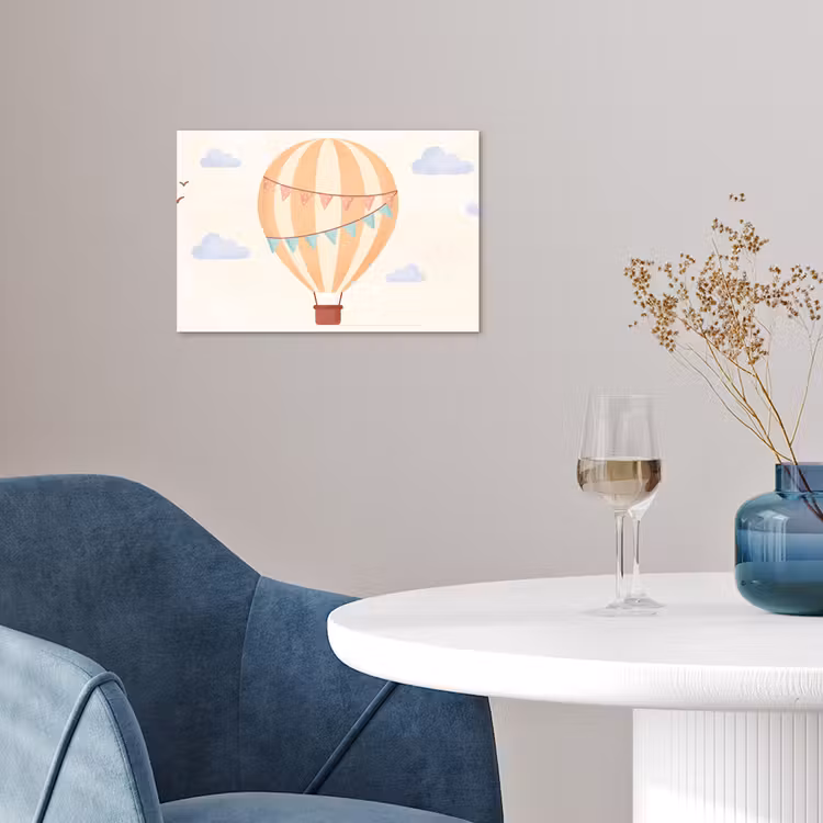Poster - Hot Air Balloon - Clouds - Illustration - Soft - Children's Room — 4