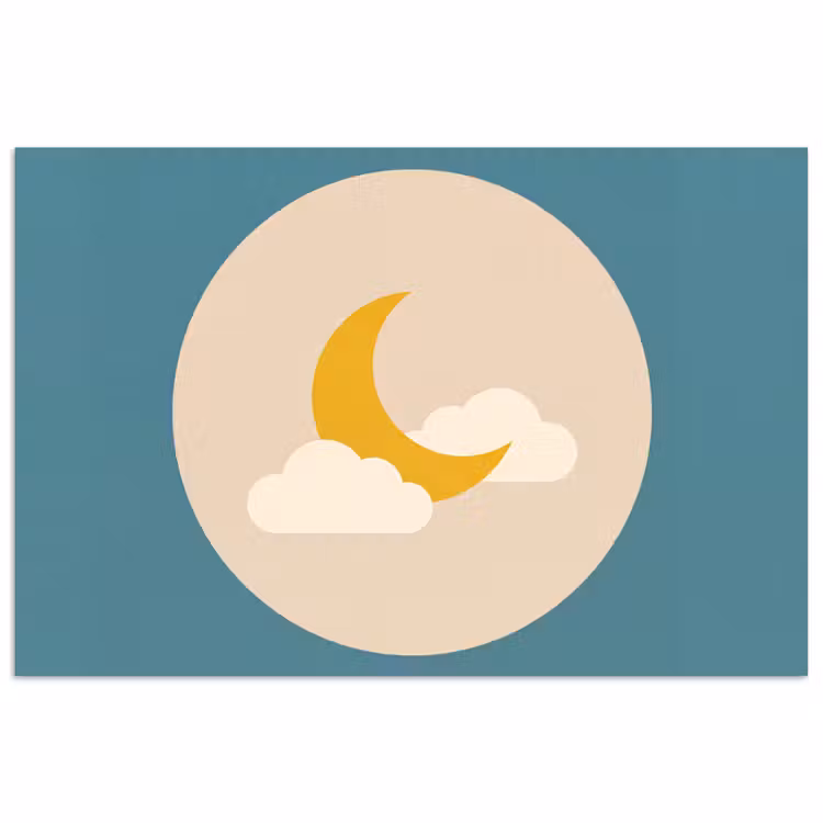 Poster - Moon - Clouds - Nature - Abstract - Yellow — 1