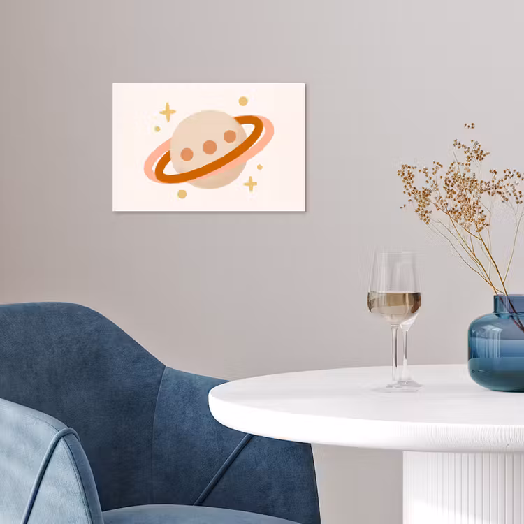Poster - Planet - Rings - Space - Illustration - Beige — 4