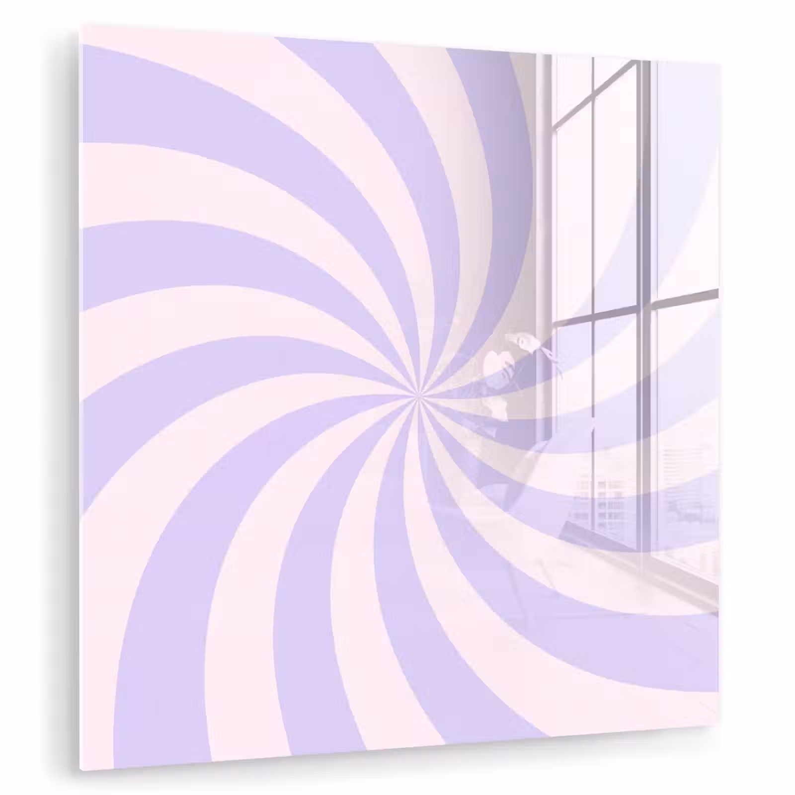 Glass Print - Pattern - Spiral - Abstract - Modern - Purple-Pink — 1