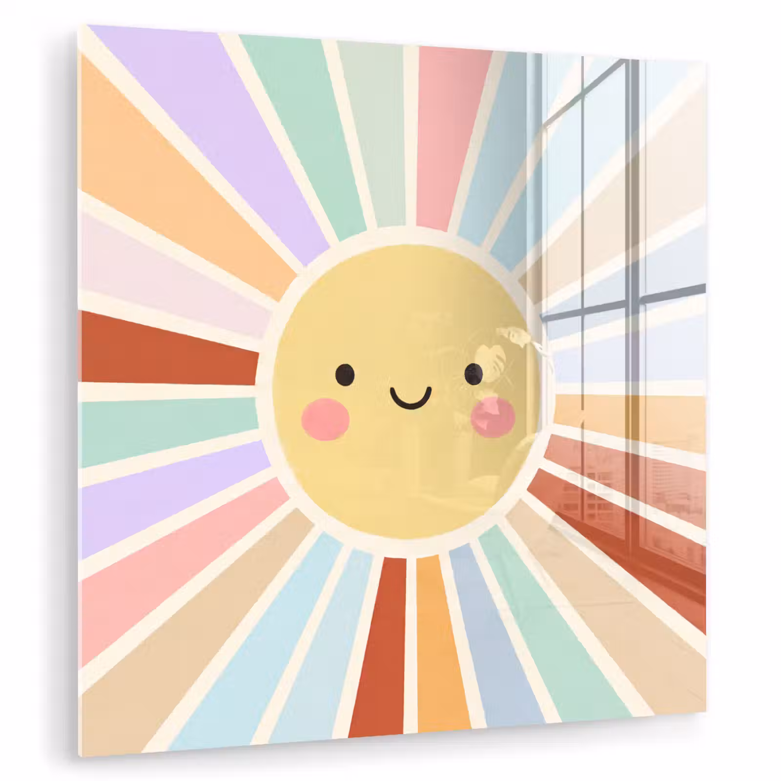 Glass Print - Sun - Rays - Cheerful - Colorful - Abstract — 1