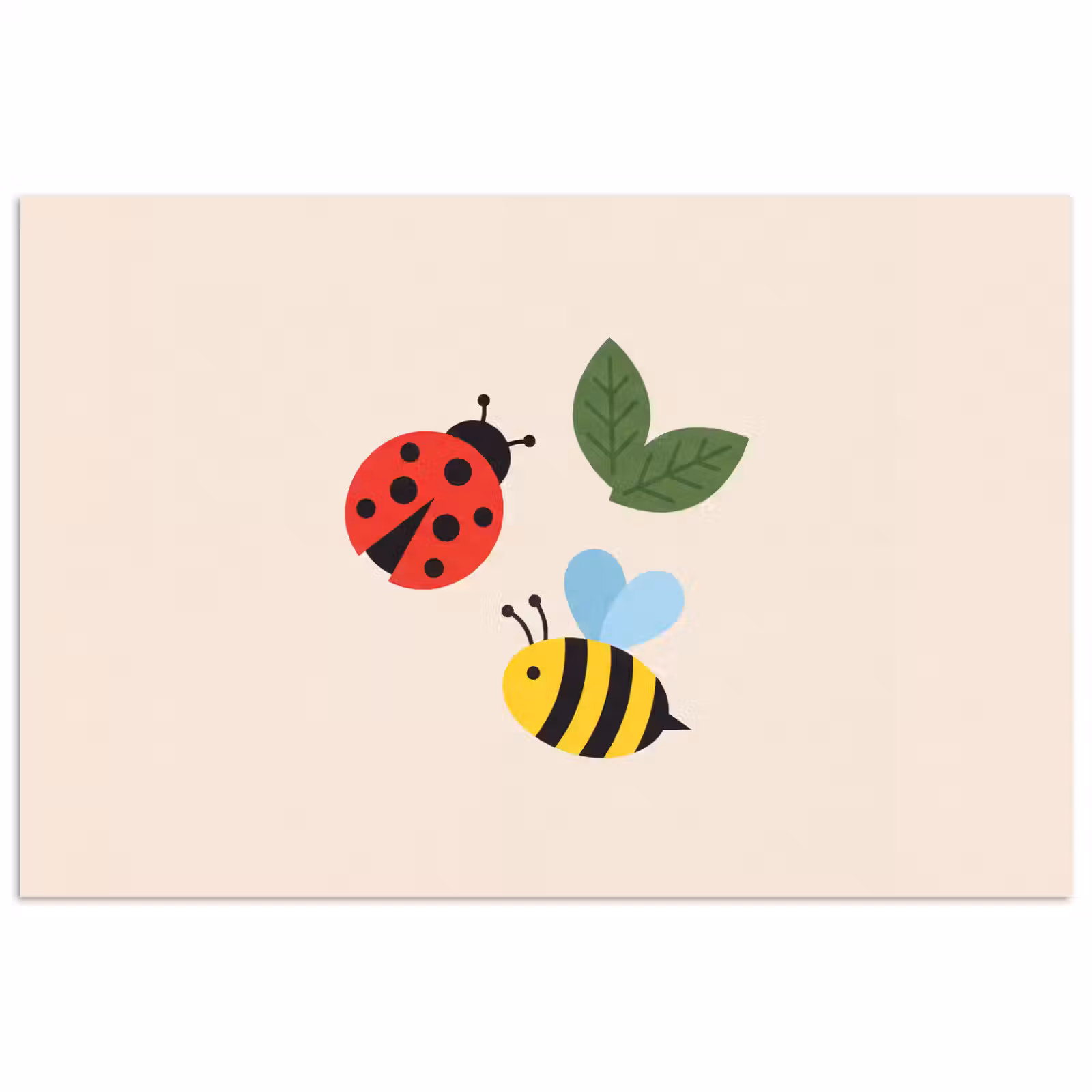 Poster - Insect - Leaf - Nature - Playful - Illustration — 1
