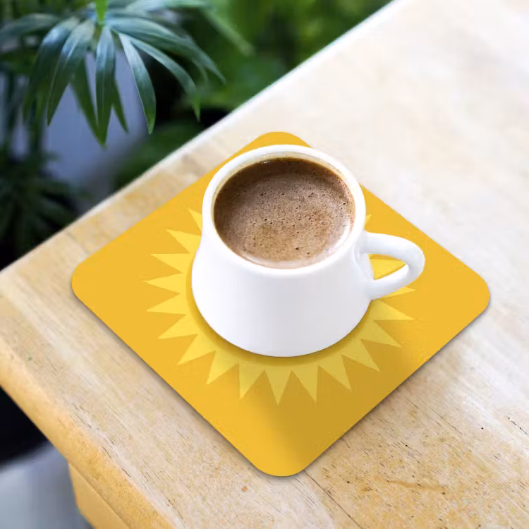 Coaster - Sun - Face - Summer - Illustration - Yellow — 3