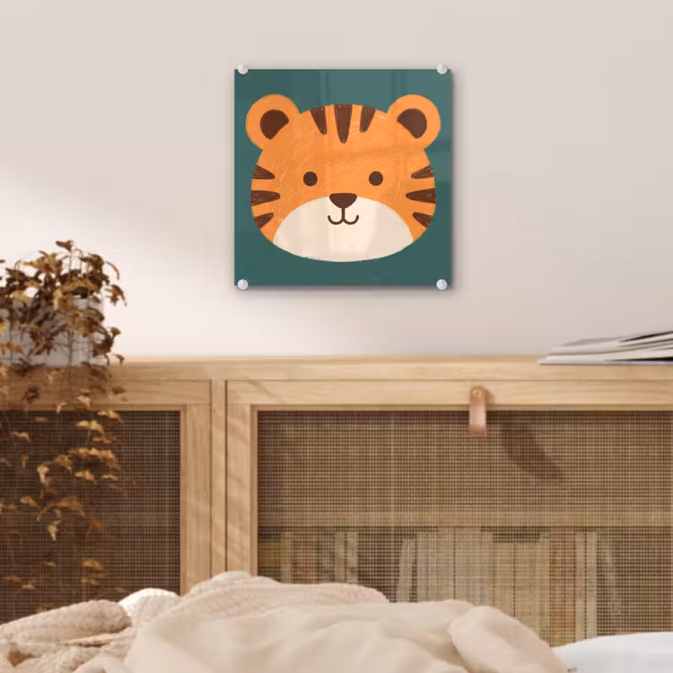 Glass Print - Animals - Head - Orange - Illustration - Modern — 5