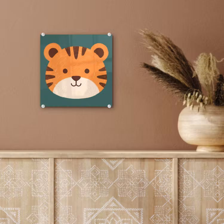 Glass Print - Animals - Head - Orange - Illustration - Modern — 6