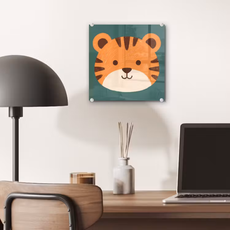 Glass Print - Animals - Head - Orange - Illustration - Modern — 7