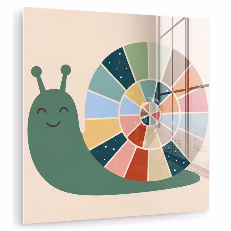 Glass Print - Animals - Snail - Colorful - Illustration — 1