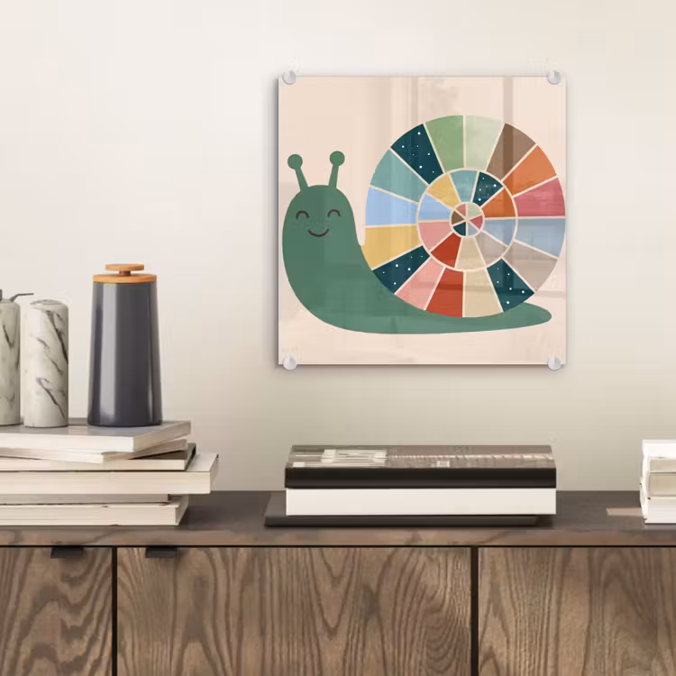 Glass Print - Animals - Snail - Colorful - Illustration — 2