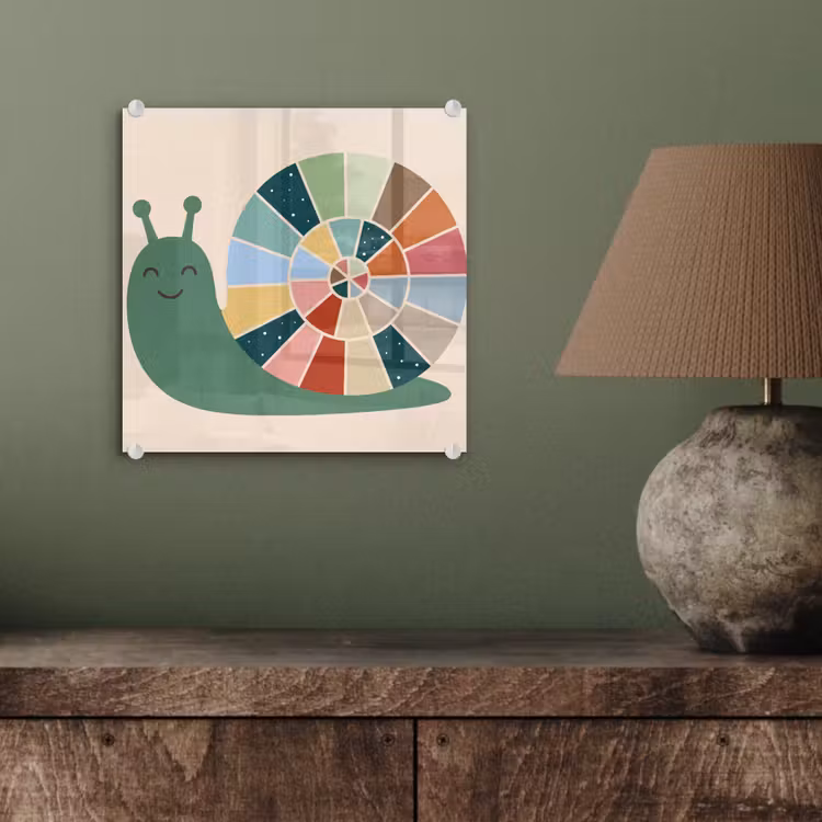Glass Print - Animals - Snail - Colorful - Illustration — 4