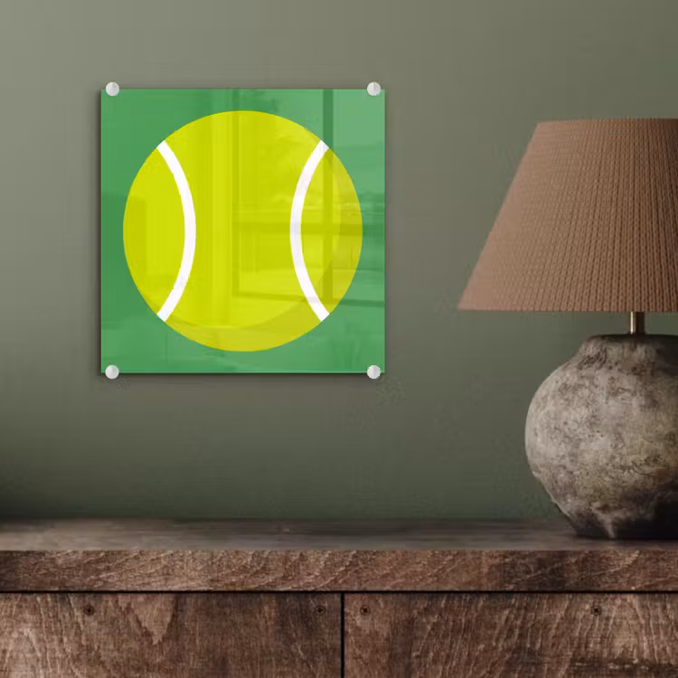 Glass Print - Ball - Yellow - Sports - Green - Illustration — 4