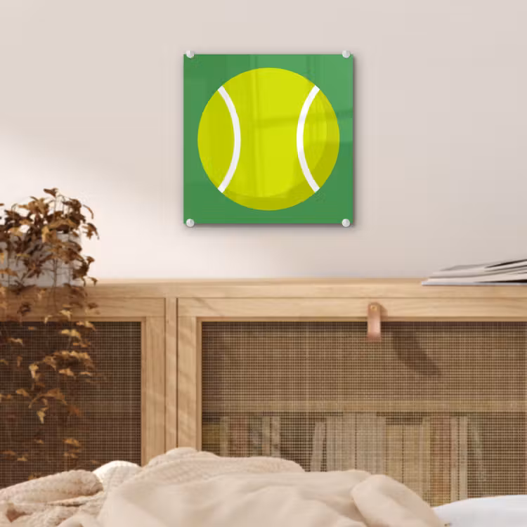 Glass Print - Ball - Yellow - Sports - Green - Illustration — 5