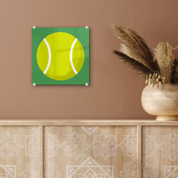 Glass Print - Ball - Yellow - Sports - Green - Illustration — 6