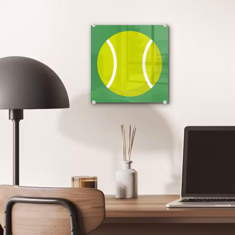 Glass Print - Ball - Yellow - Sports - Green - Illustration — 7