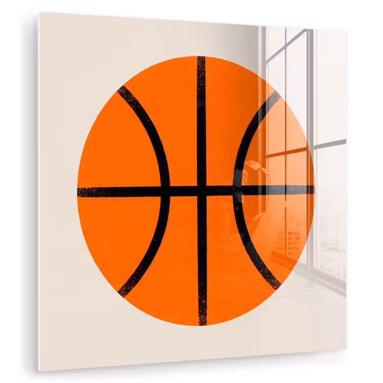 Glass Print - Basketball - Ball - Sports - Illustration - Orange — 1