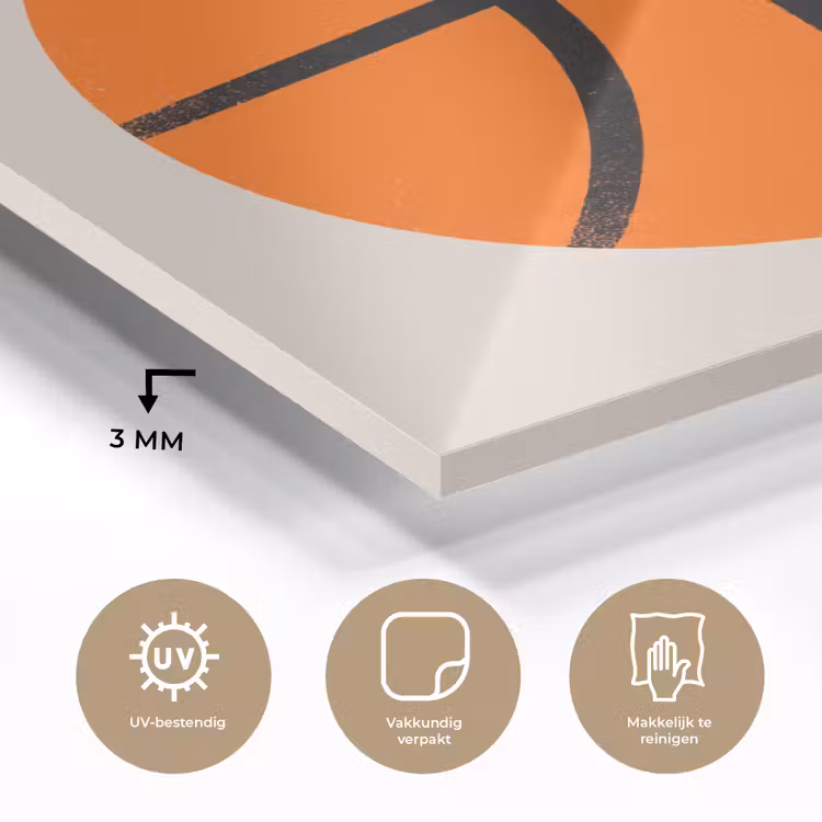 Glass Print - Basketball - Ball - Sports - Illustration - Orange — 3