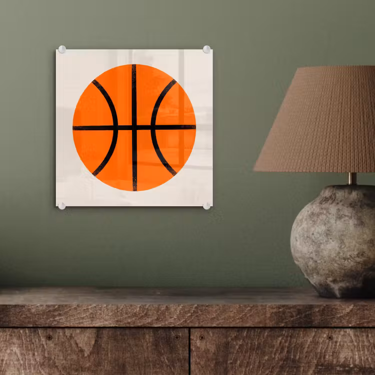 Glass Print - Basketball - Ball - Sports - Illustration - Orange — 4