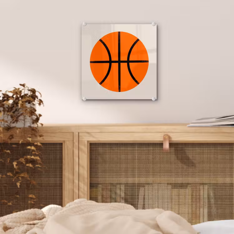 Glass Print - Basketball - Ball - Sports - Illustration - Orange — 5