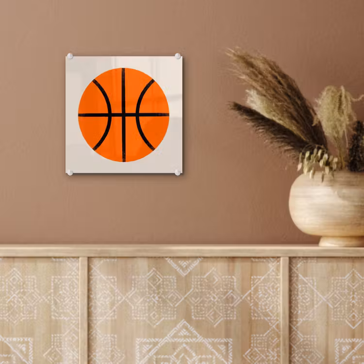 Glass Print - Basketball - Ball - Sports - Illustration - Orange — 6