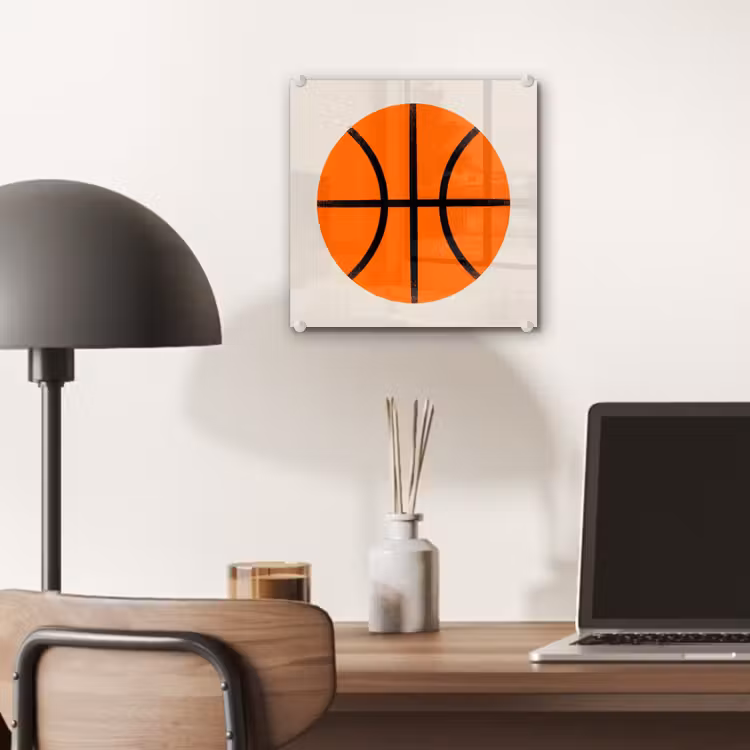 Glass Print - Basketball - Ball - Sports - Illustration - Orange — 7