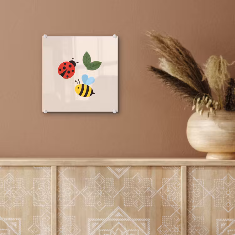 Glass Print - Insect - Leaf - Nature - Playful - Illustration — 6