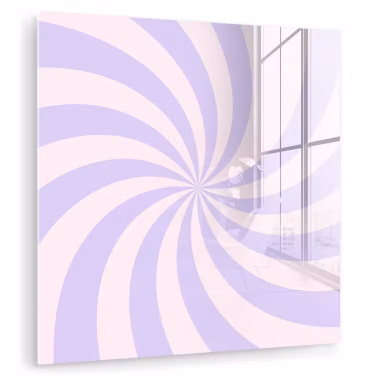 Glass Print - Pattern - Spiral - Abstract - Modern - Purple-Pink — 1