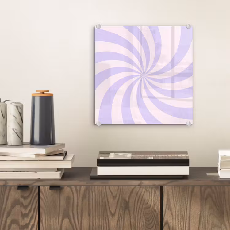 Glass Print - Pattern - Spiral - Abstract - Modern - Purple-Pink — 2