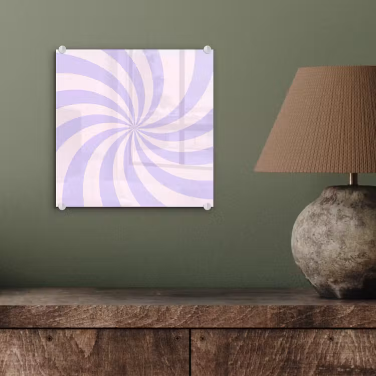 Glass Print - Pattern - Spiral - Abstract - Modern - Purple-Pink — 4