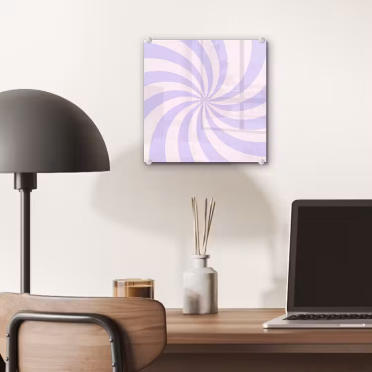 Glass Print - Pattern - Spiral - Abstract - Modern - Purple-Pink — 7