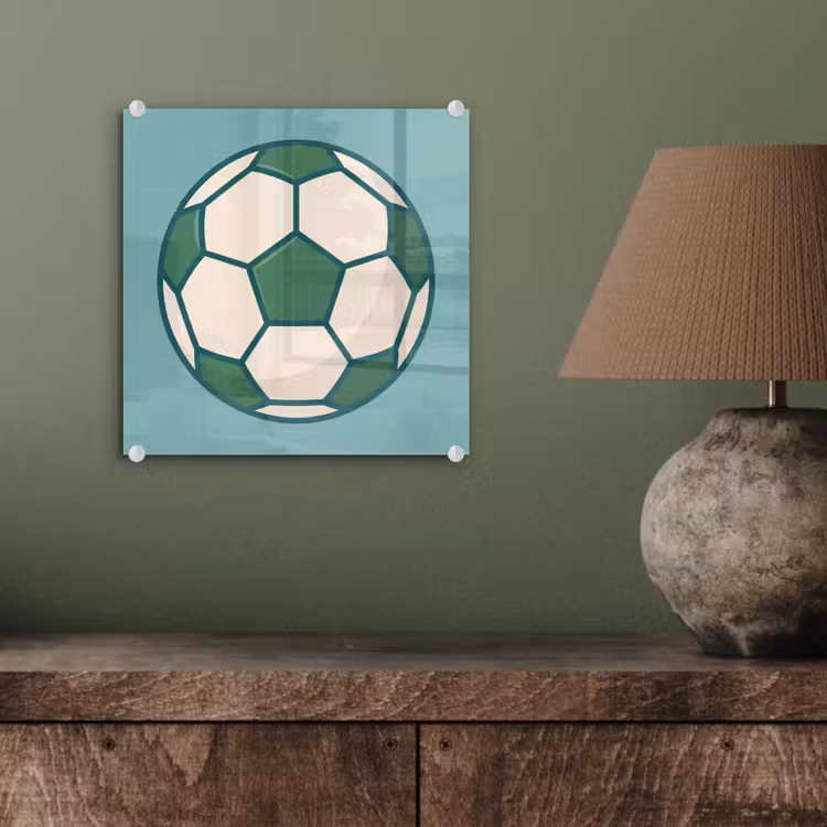 Glass Print - Soccer - Geometric - Sports - Illustration - Blue-green — 4