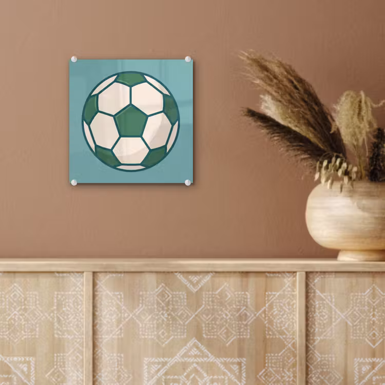 Glass Print - Soccer - Geometric - Sports - Illustration - Blue-green — 6