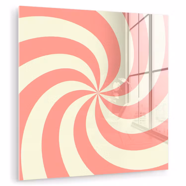 Glass Print - Spiral - Pattern - Abstract - Pink - Beige — 1
